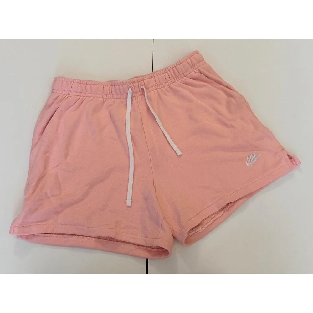Nike Sportswear Essential French Terry‎ Shorts Pink Womens Large CJ2158-693